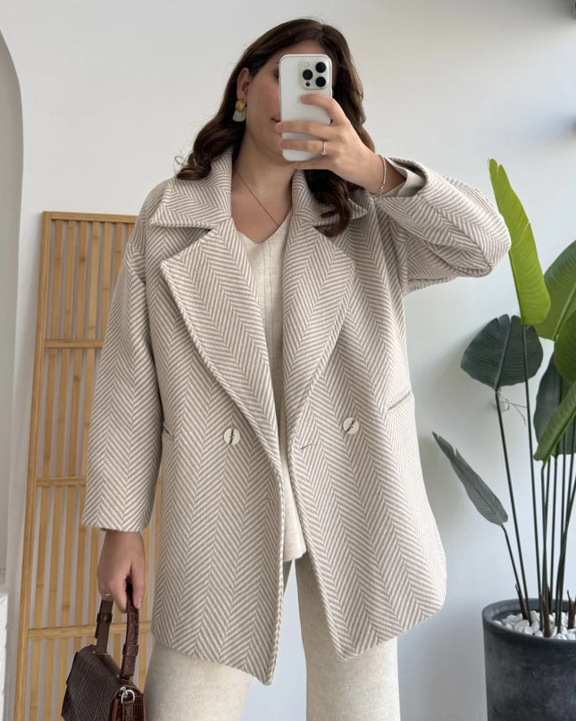 Chic Stone Wool Blend Coat