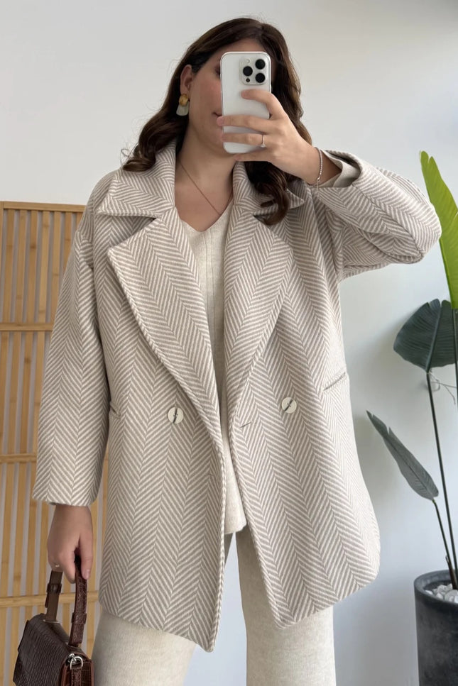 Chic Stone Wool Blend Coat