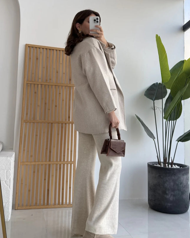 Chic Stone Wool Blend Coat