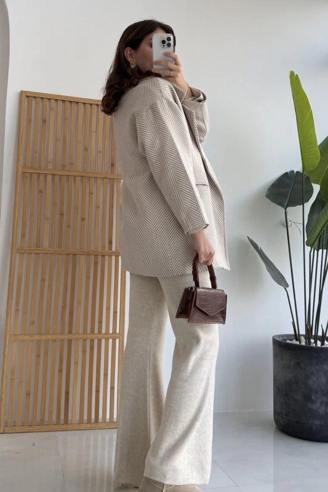 Chic Stone Wool Blend Coat