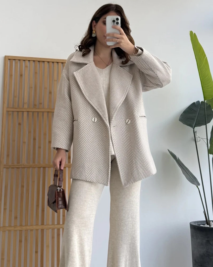 Chic Stone Wool Blend Coat