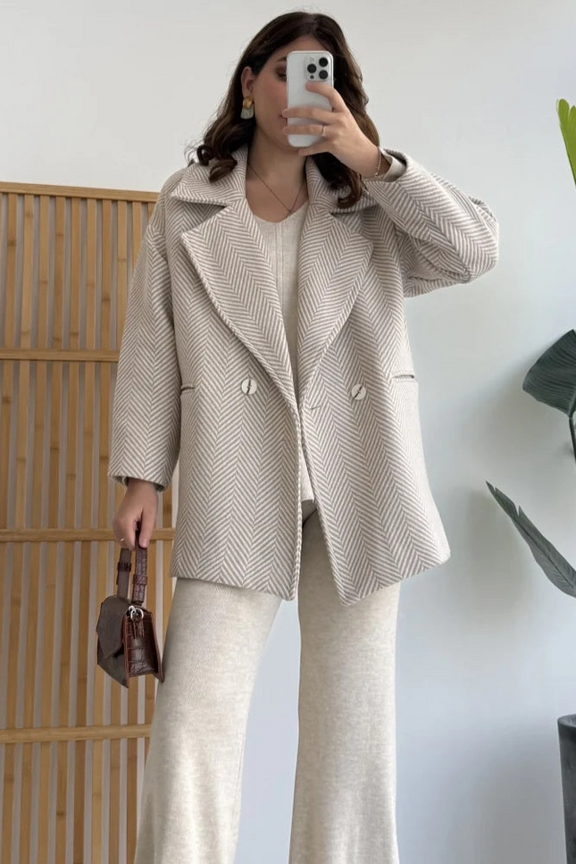 Chic Stone Wool Blend Coat