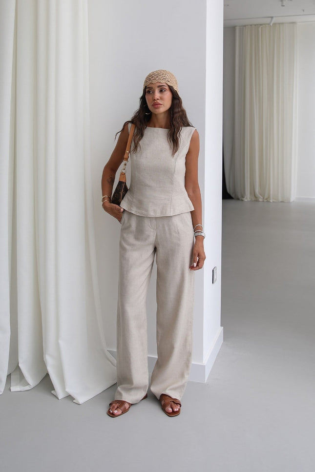 Ceres Raw Linen Set - Natural