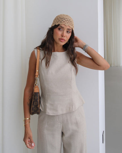 Ceres Raw Linen Set - Natural