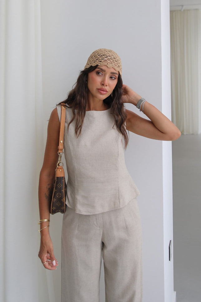 Ceres Raw Linen Set - Natural