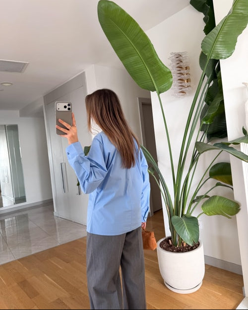 Oclus Poplin Gömlek - Mavi