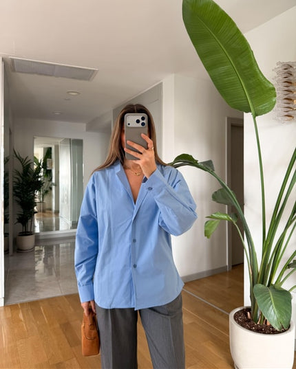 Oclus Poplin Gömlek - Mavi