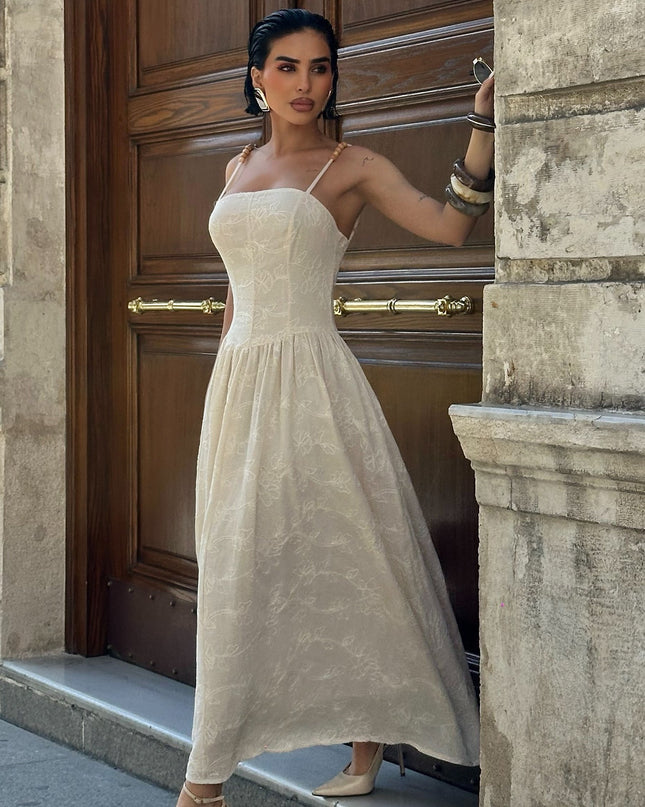 S6Y2040SBOmuzları Boncuklu Pile Detaylı Astarlı Güpür Elbise 2040