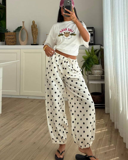 Polka balloon pants