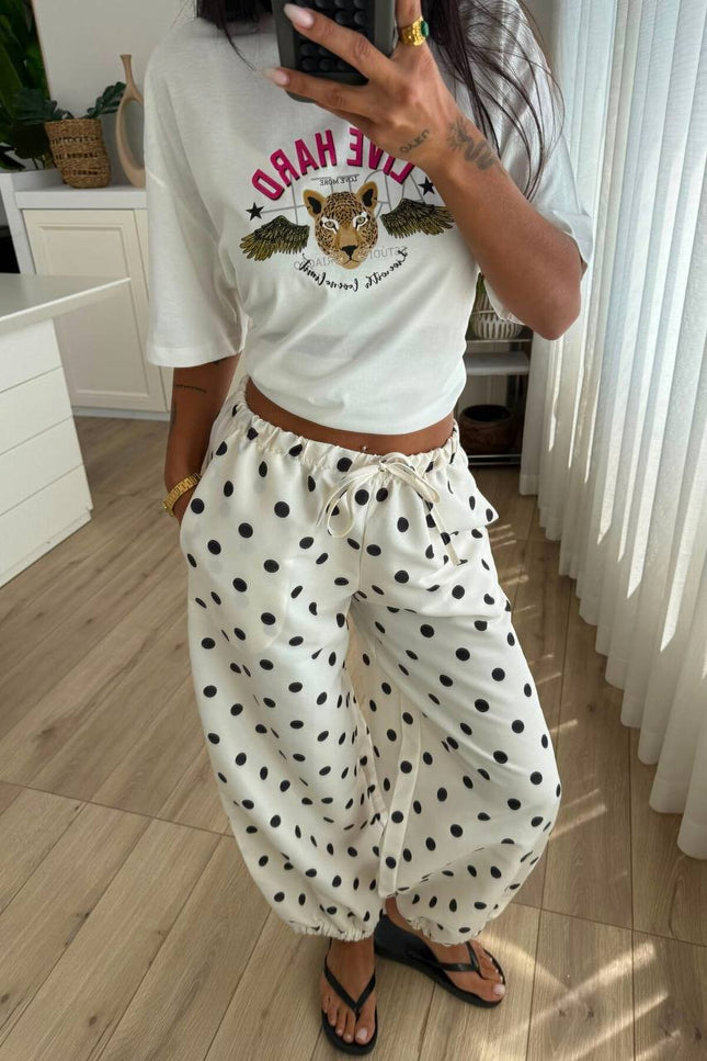 Polka balloon pants