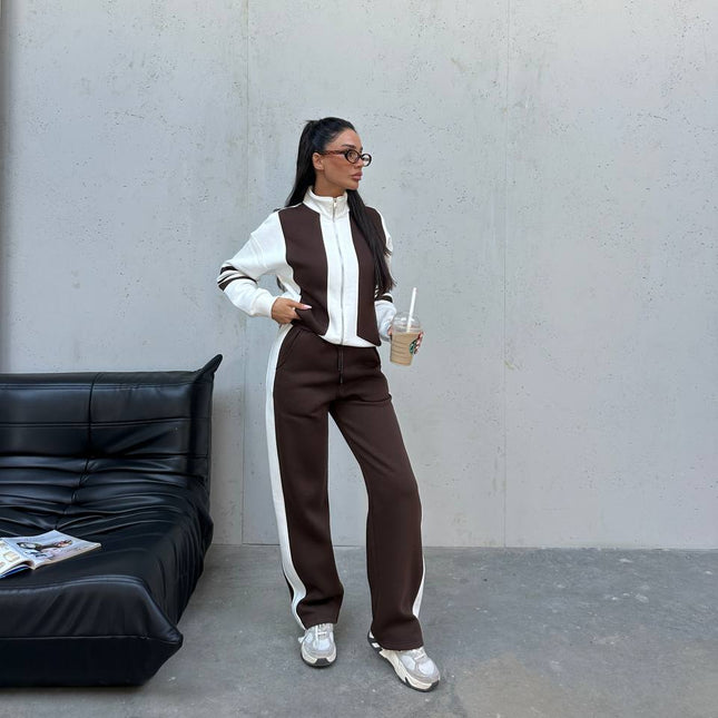 Julia Tracksuit White/Brown
