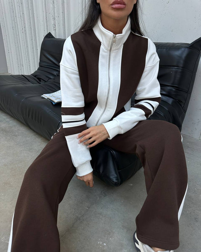 Julia Tracksuit White/Brown