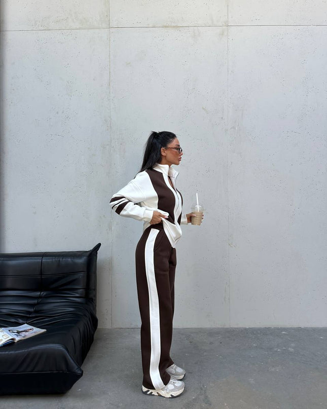 Julia Tracksuit White/Brown