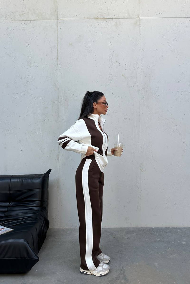 Julia Tracksuit White/Brown