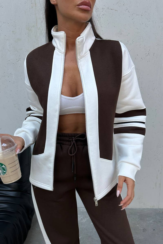 Julia Tracksuit White/Brown