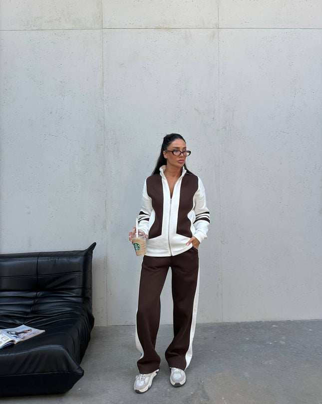 Julia Tracksuit White/Brown