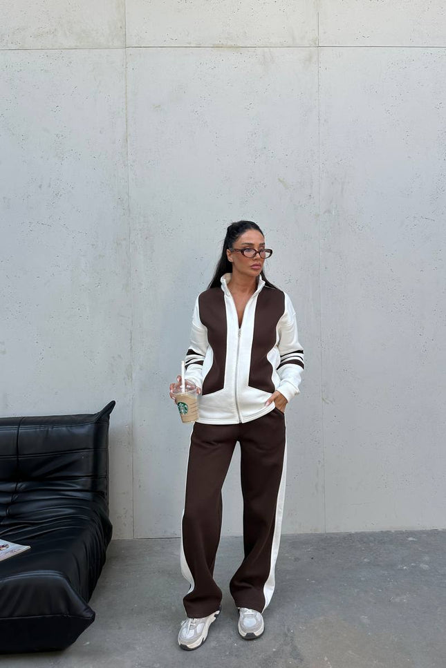 Julia Tracksuit White/Brown