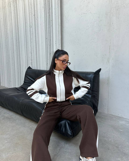 Julia Tracksuit White/Brown