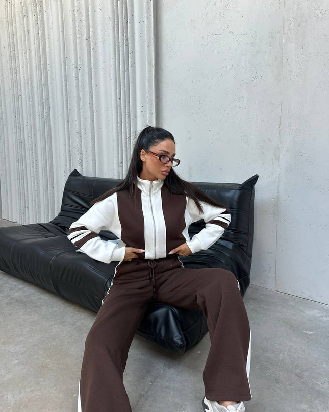 Julia Tracksuit White/Brown