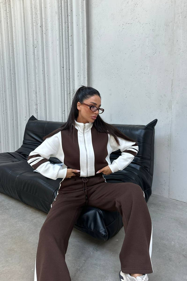 Julia Tracksuit White/Brown