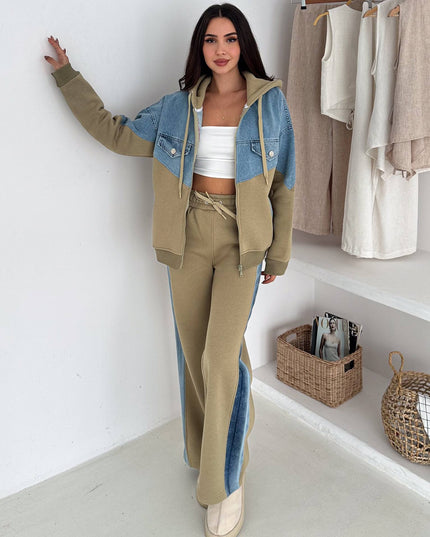 Rima Denim Tracksuit Olive Green