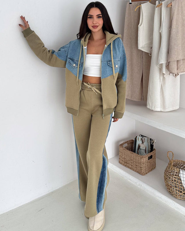 Rima Denim Tracksuit Olive Green