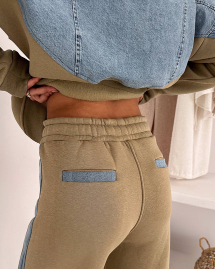 Rima Denim Tracksuit Olive Green