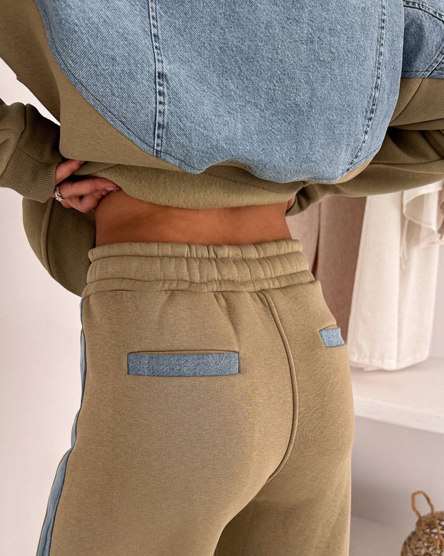 Rima Denim Tracksuit Olive Green