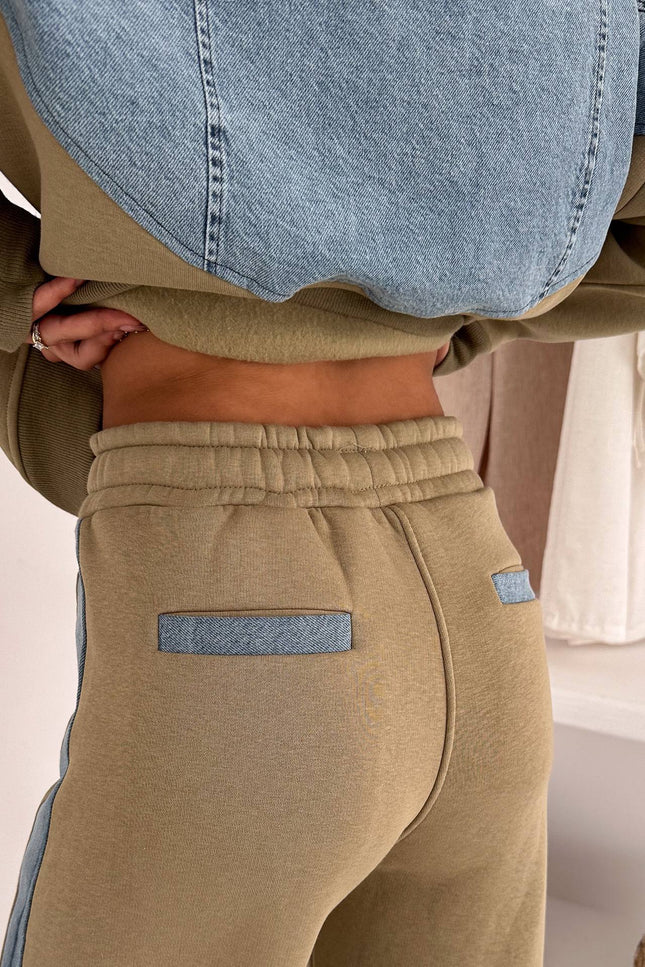 Rima Denim Tracksuit Olive Green
