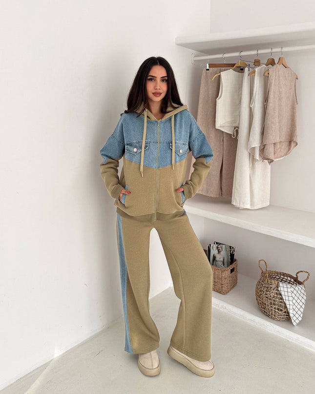 Rima Denim Tracksuit Olive Green