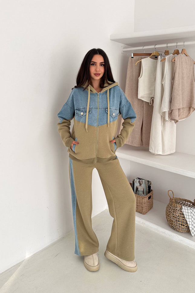 Rima Denim Tracksuit Olive Green