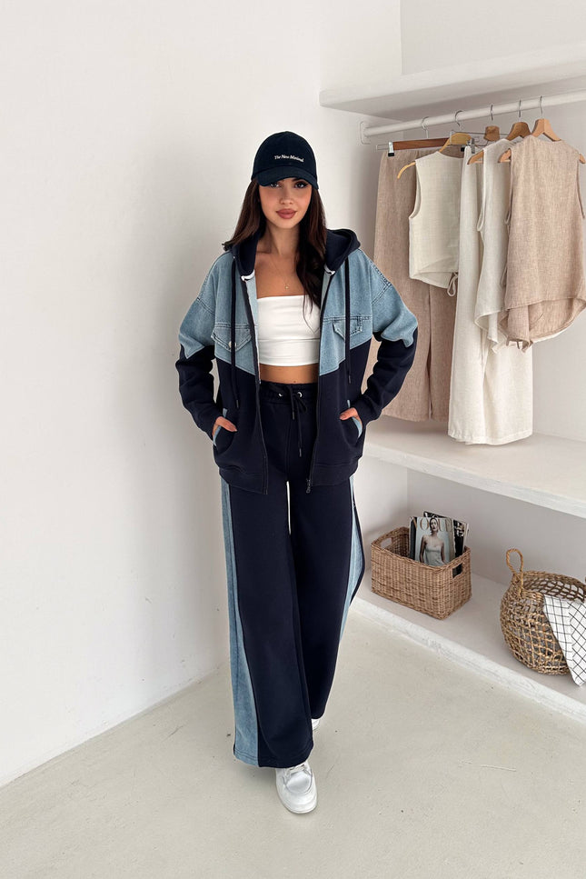 Rima Denim Tracksuit Navy