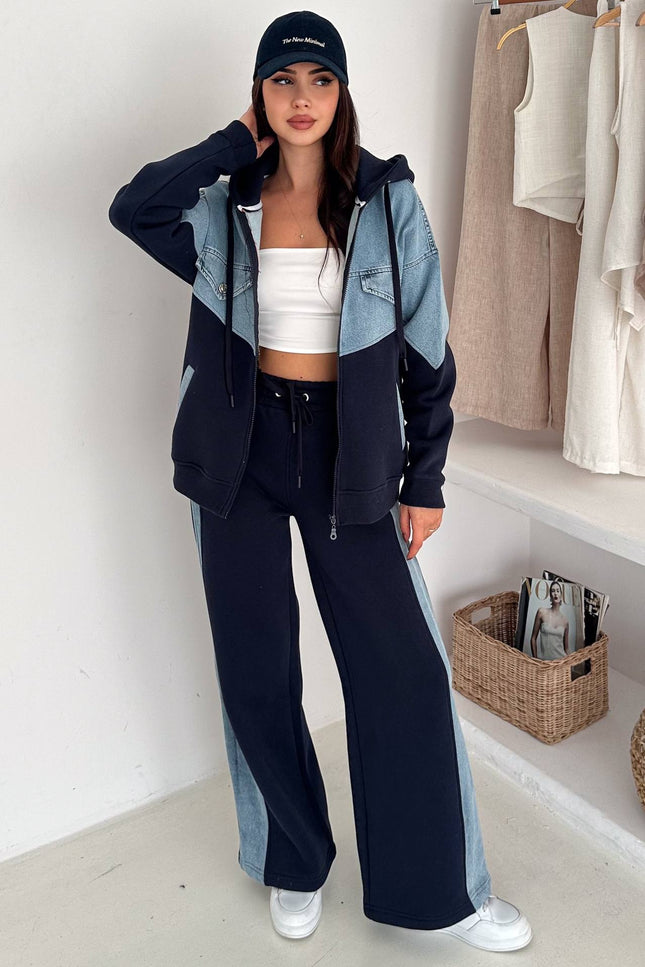 Rima Denim Tracksuit Navy