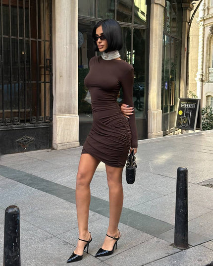 Chic Selena Brown Dress
