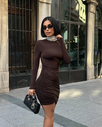 Chic Selena Brown Dress