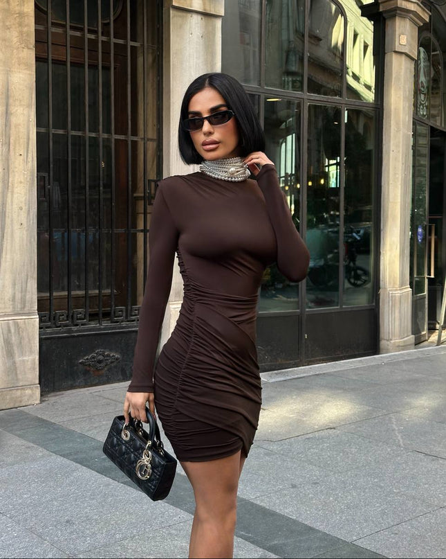 Chic Selena Brown Dress