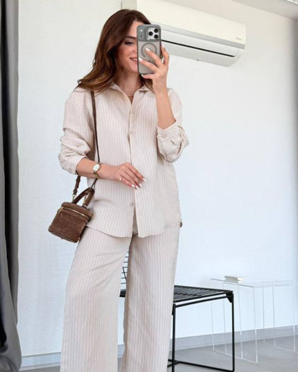Lucy Striped Shirt and Pants Set