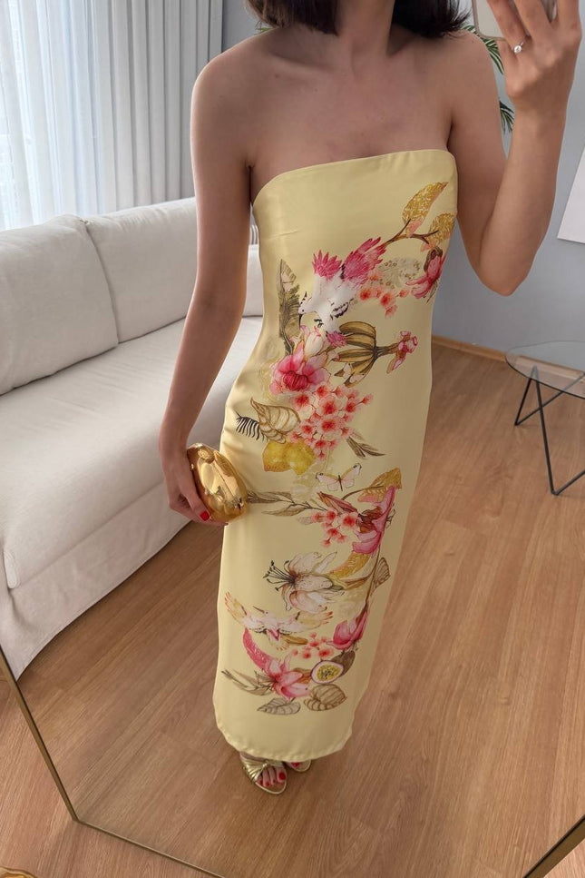 Flora strapless dress