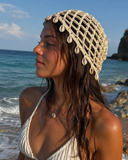 Crochet head peice with shells