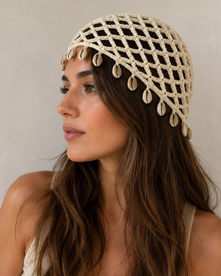 Crochet head peice with shells