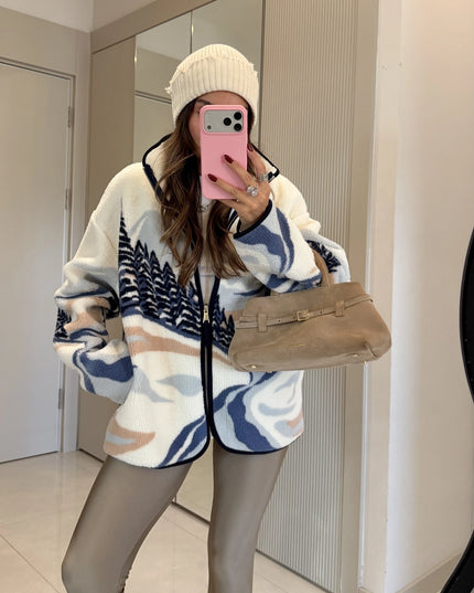Presy White Teddy Zip-Up Sweatshirt