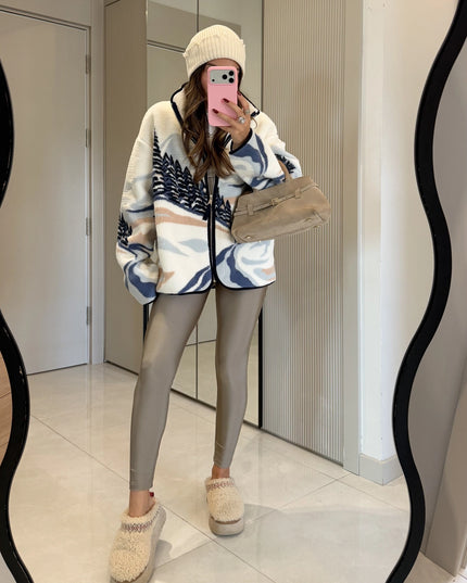 Presy White Teddy Zip-Up Sweatshirt