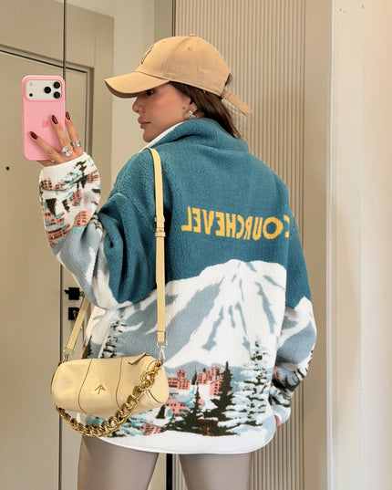 Presy Turquoise Teddy Zip-Up Sweatshirt