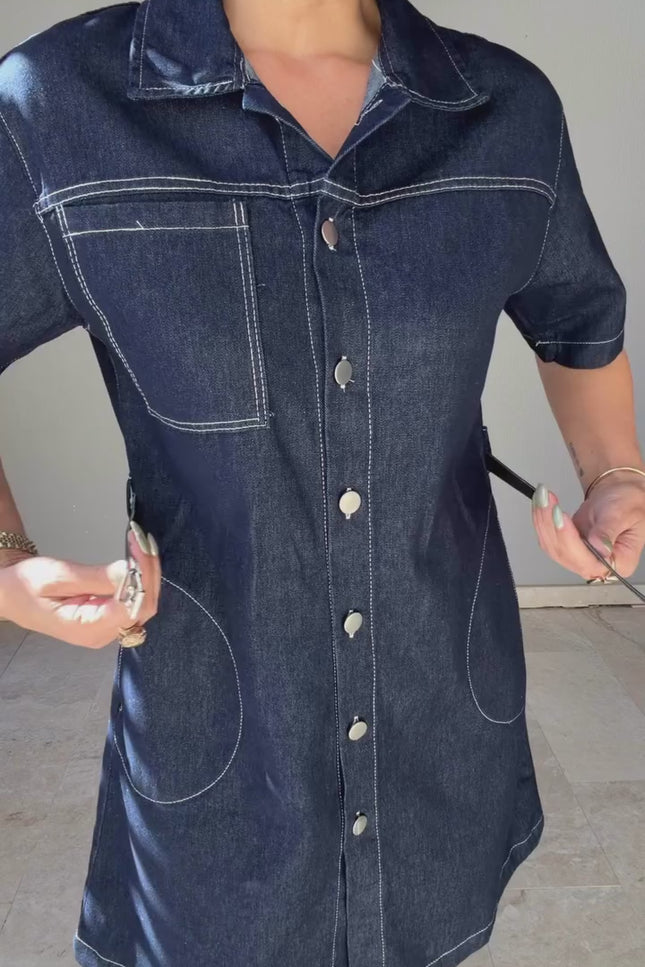 Camelia Belted Jeans Dress