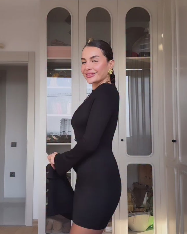 Chic Coffee Brown Two-Piece Dress-Skirt