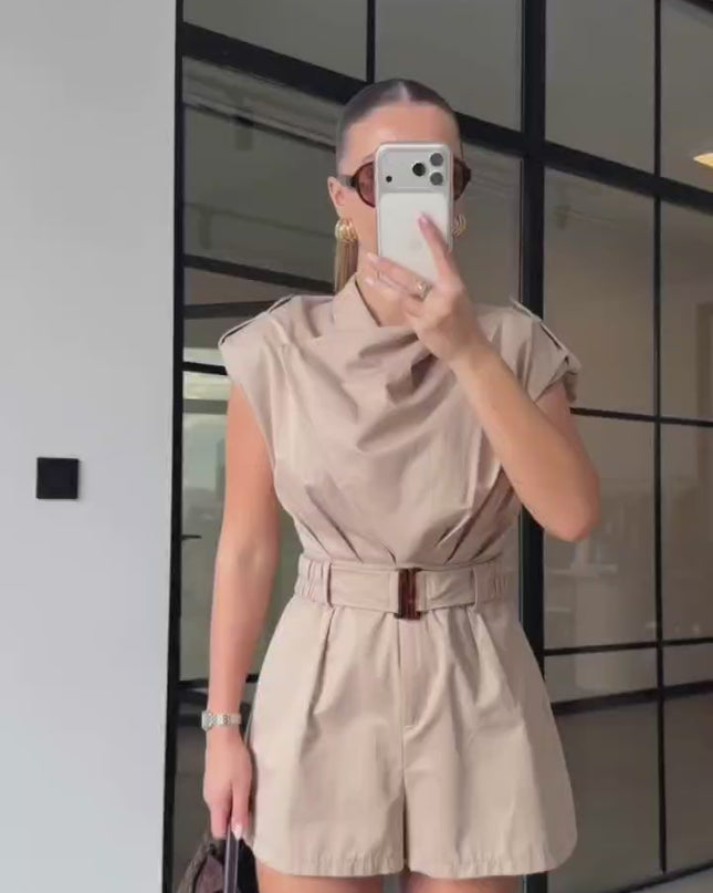 Mandy Draped Belt Jumpsuit