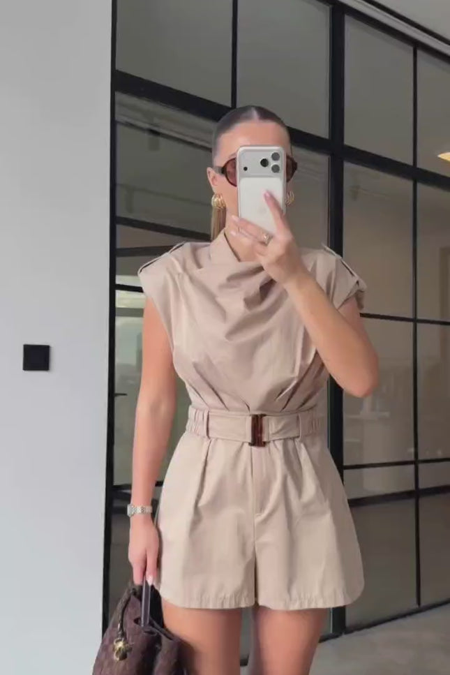 Mandy Draped Belt Jumpsuit