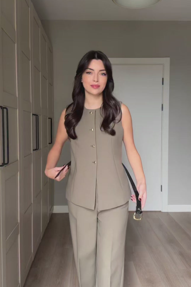 Bestia Belted Vest and Trousers Set
