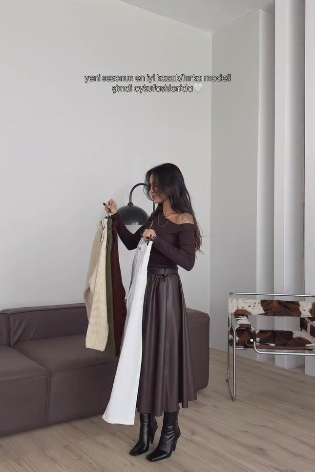 Button Detailed Cardigan Brown