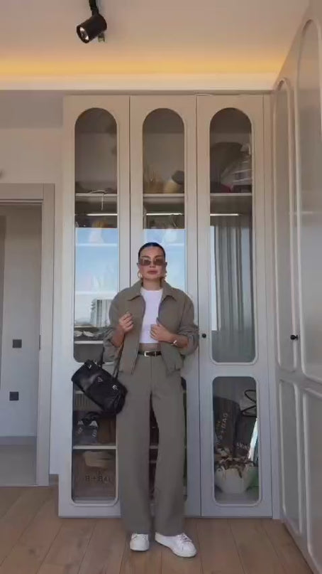 Brewa Khaki Bomber Jacket and Trouser Set